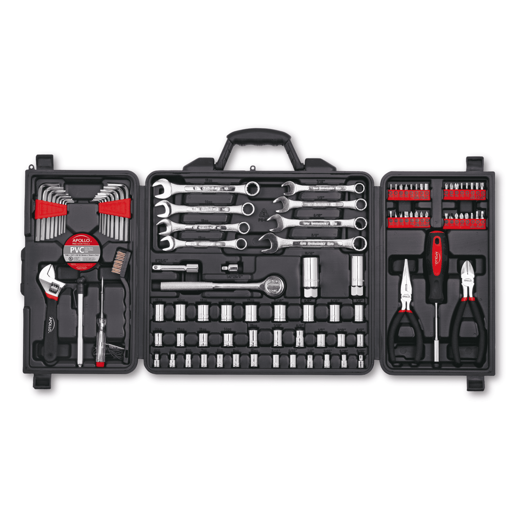 101 Piece Mechanic Tool Set for Vehicle and Home Maintenance, Roadside Emergencies. SAE and Metric Tool Set for Car, Boat, RV, Bikes - DT0006