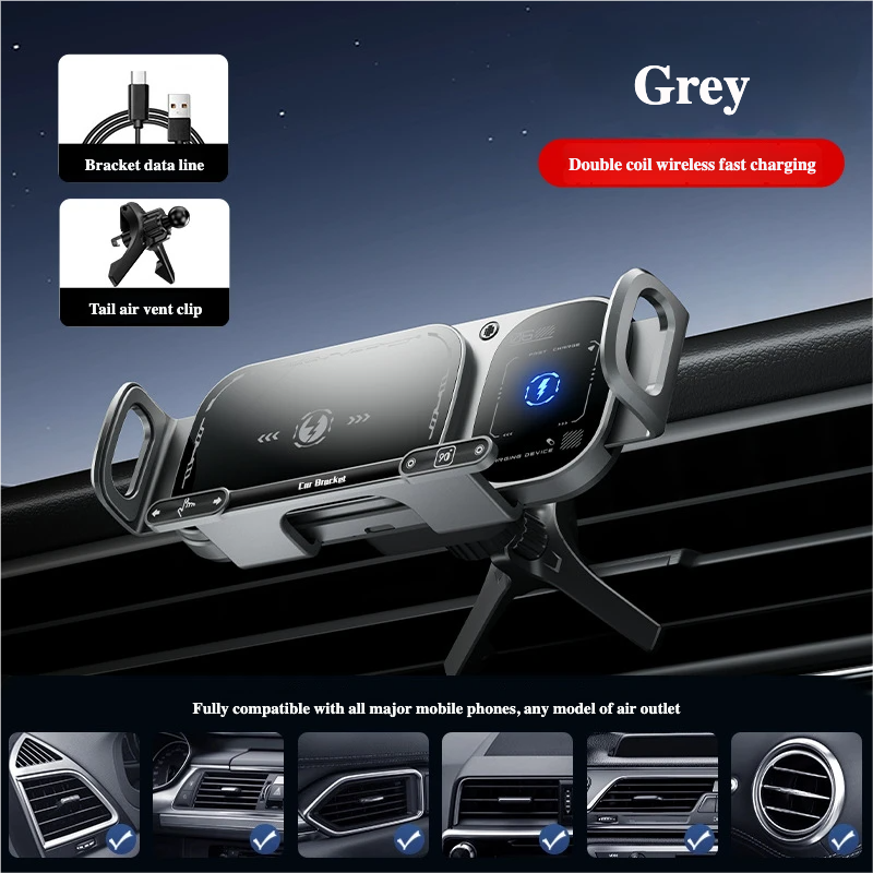 VNSPORT 360° Rotating 15W Wireless Car Fast Charger Mount