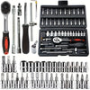 Motorcycle 46pcs 1/4 Inch Drive Socket Ratchet Wrench Set Complete Car Repair Kit for Auto and Bicycle Maintenance Tools amagi