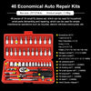 46-Piece Car Repair Tool Set 1/4-Inch Socket Set Car Repair Tools Pry Ratchet Torque Wrench Combo Auto Maintenance Tools