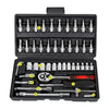 Motorcycle 46pcs 1/4 Inch Drive Socket Ratchet Wrench Set Complete Car Repair Kit for Auto and Bicycle Maintenance Tools amagi